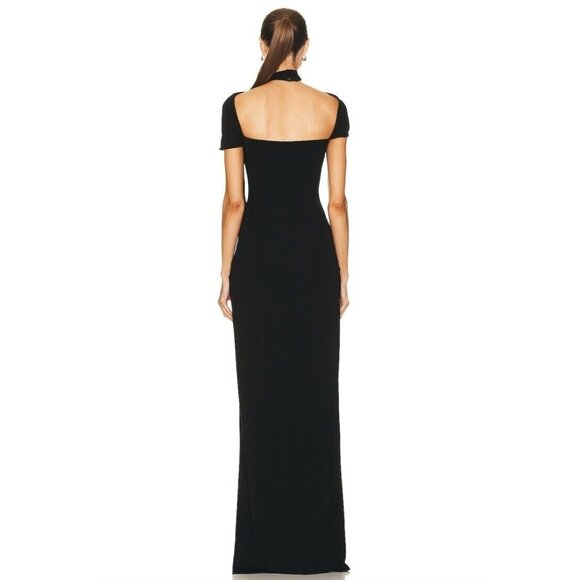Coperni Long Asymmetric Draped Dress in Black - Picture 5 of 6